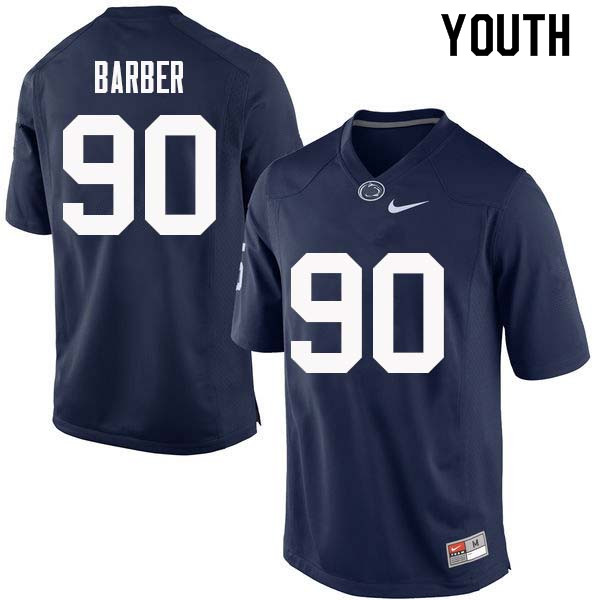 Youth #90 Damion Barber Penn State Nittany Lions College Football Jerseys Sale-Navy